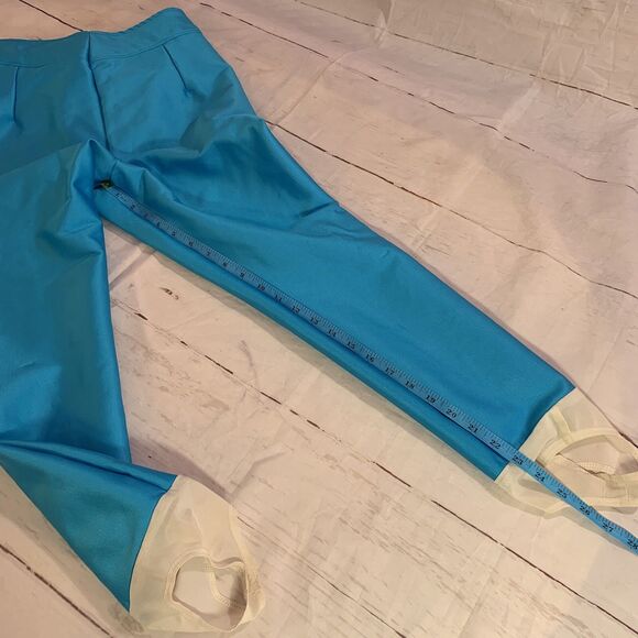 Vintage 80s CB Sports Ladies 12 Stirrup Ski Pants Blue Helanca Norway Retro snow - Picture 13 of 16